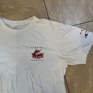 O’Neill Hawaii White Red Short Sleeve Tee Shirt Medium